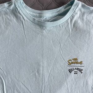 Billabong Light Blue Tee with The Simpsons Graphic, Kids Size Large.